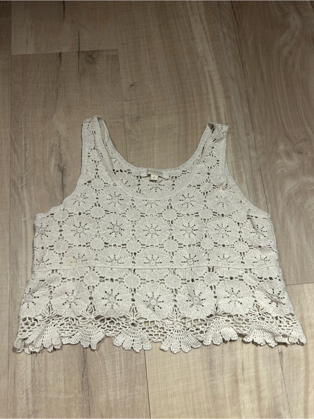 Rebellion Crochet Lace Tank Top - Cream